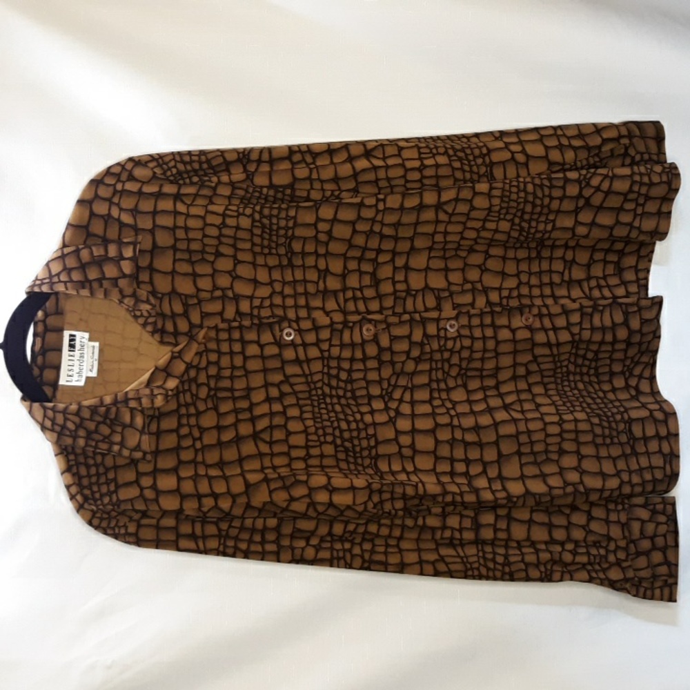 Leslie Fay Brown Button Down Shirt